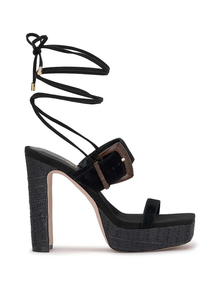 Caelia Ankle Lace Up Platform Sandal in Black | Jessica Simpson E Commerce