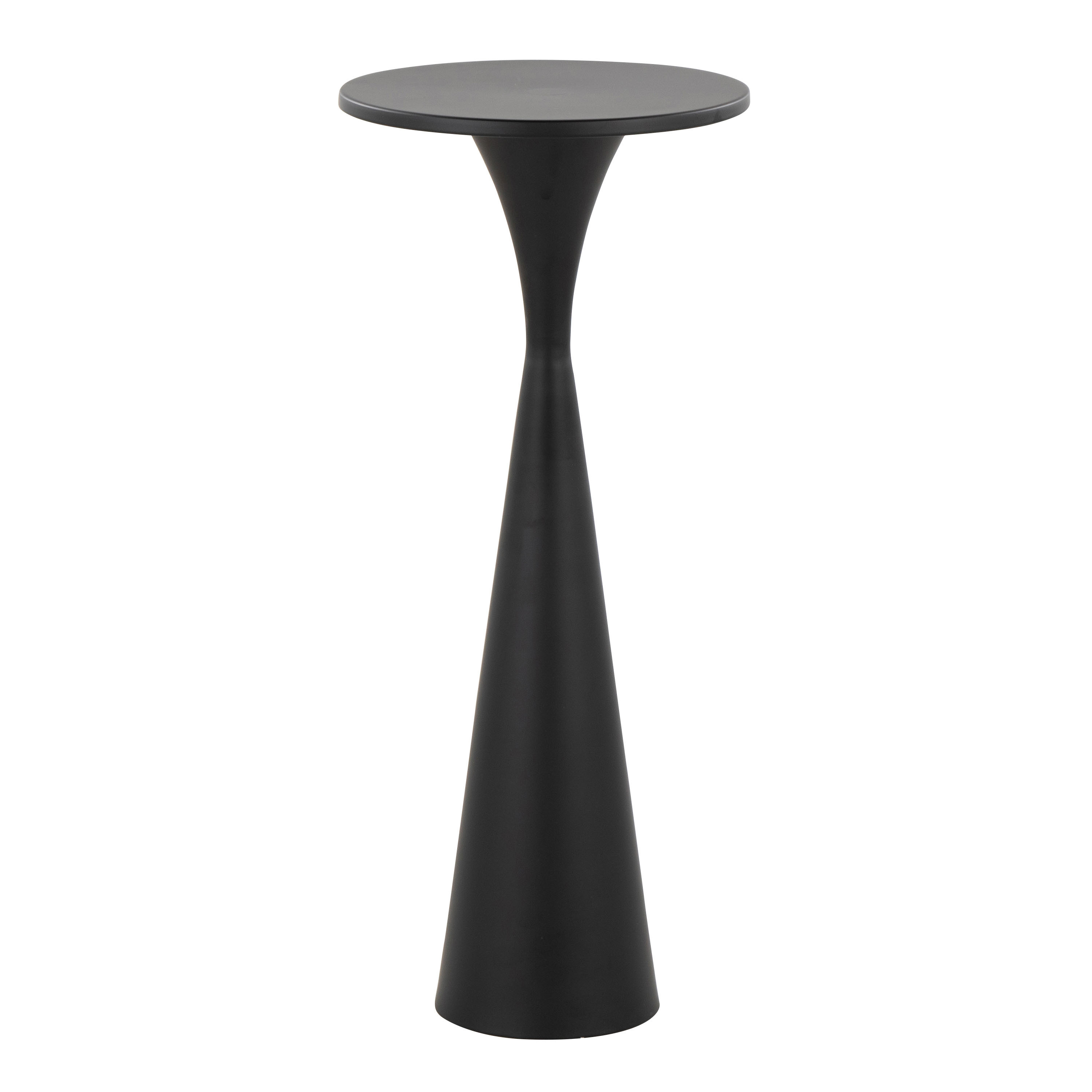Hutton Round Metal Hourglass Pedestal End Table | World Market
