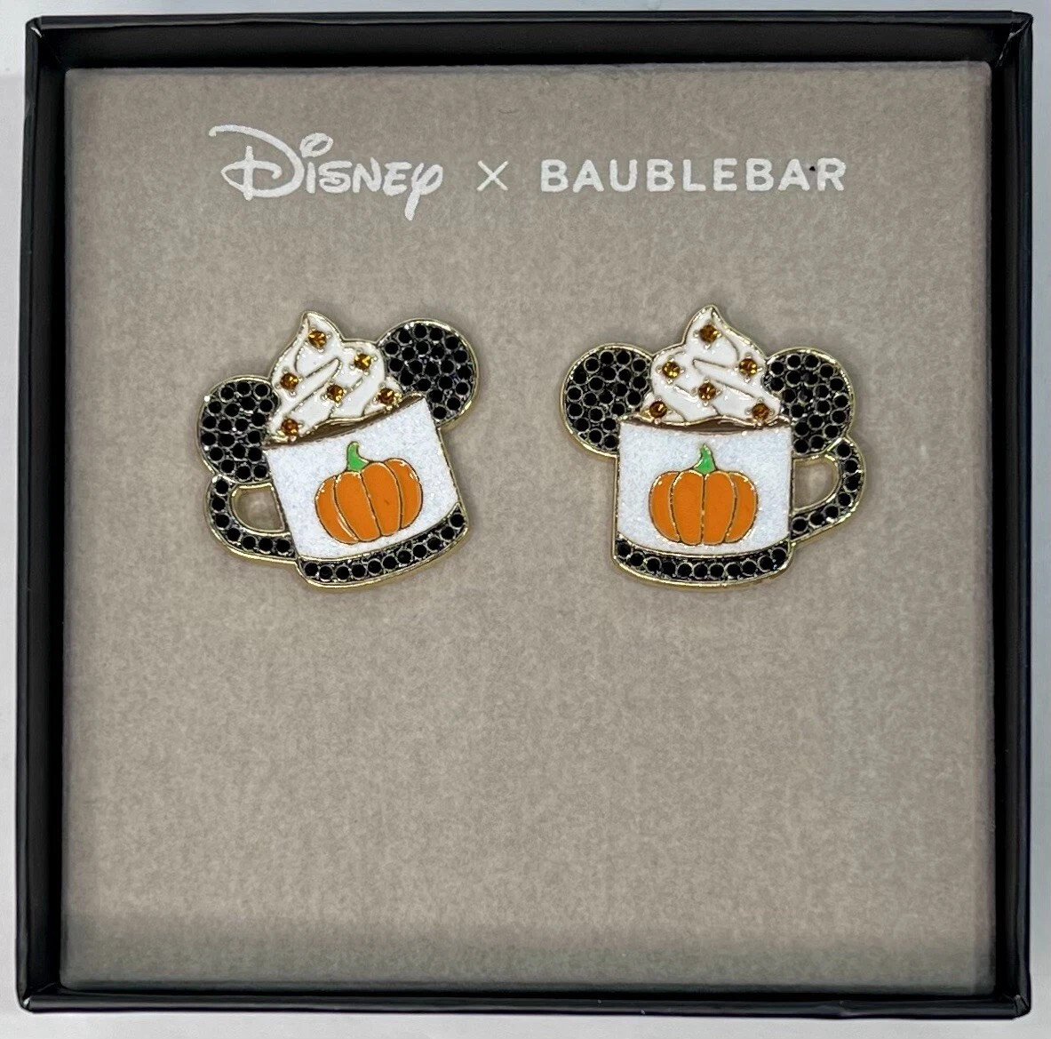 Disney X Baublebar Mickey Mouse Pumpkin Spice Latte Mug Stud Earrings NEW | eBay US
