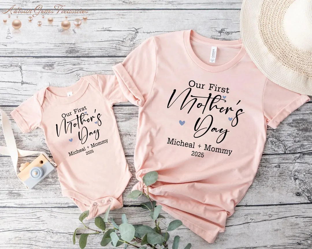 First Mother's Day Matching Shirt, Mommy and Me Outfit, Personalized Gift - Etsy | Etsy (US)
