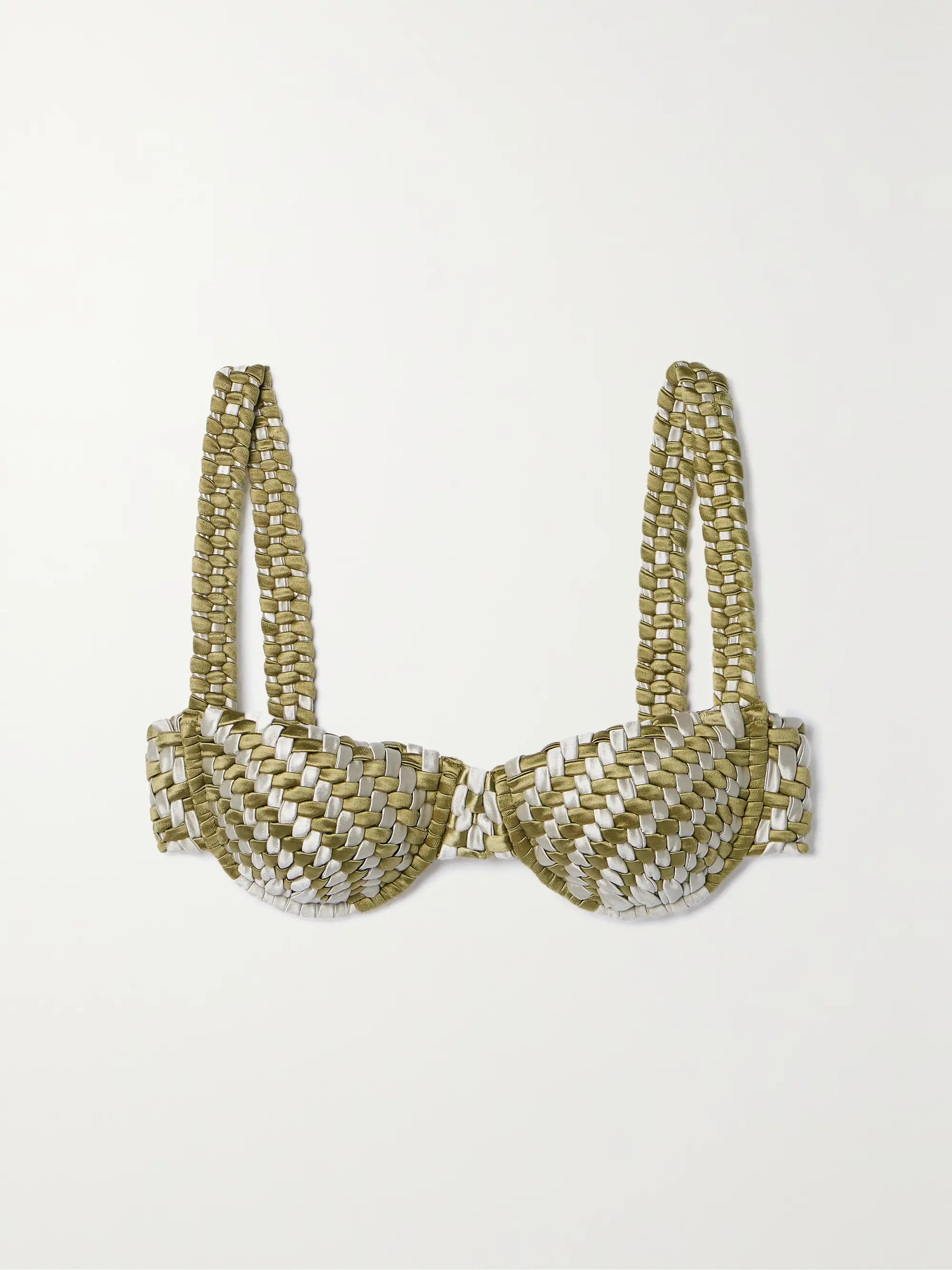 Paraweave woven metallic stretch-satin underwired bikini top | NET-A-PORTER (US)