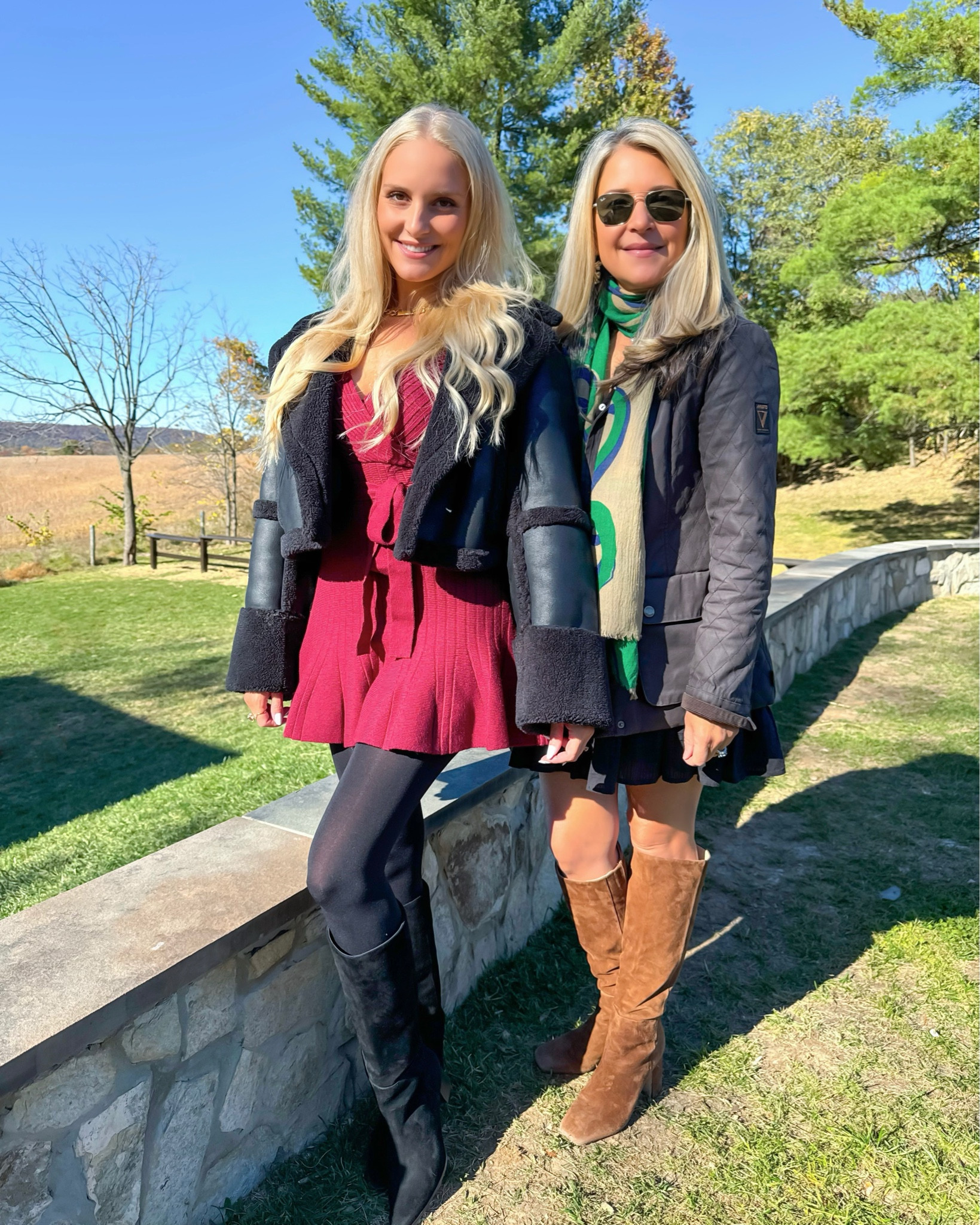 Cold weather style for Sunday brunch and an afternoon at a vineyard. This cost is THE BEST!! And linking some of my favorite burgundy sweater dresses and black suede knee high boots.

#LTKSeasonal #LTKStyleTip #LTKShoeCrush