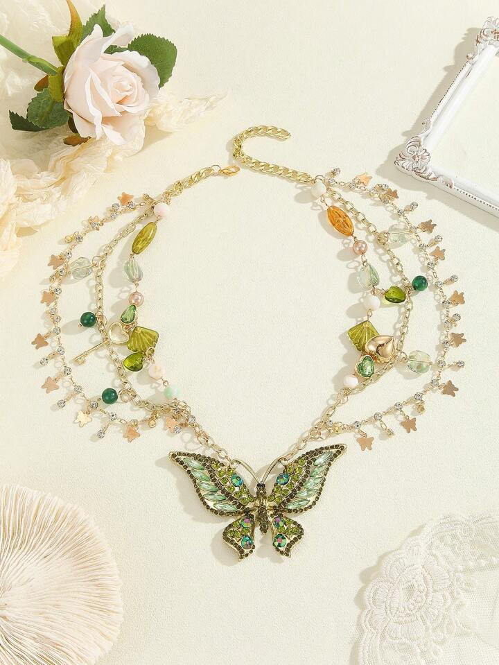 Butterfly Shell Heart Necklace Waist Chain 2 In 1, Unique Retro Design | SHEIN
