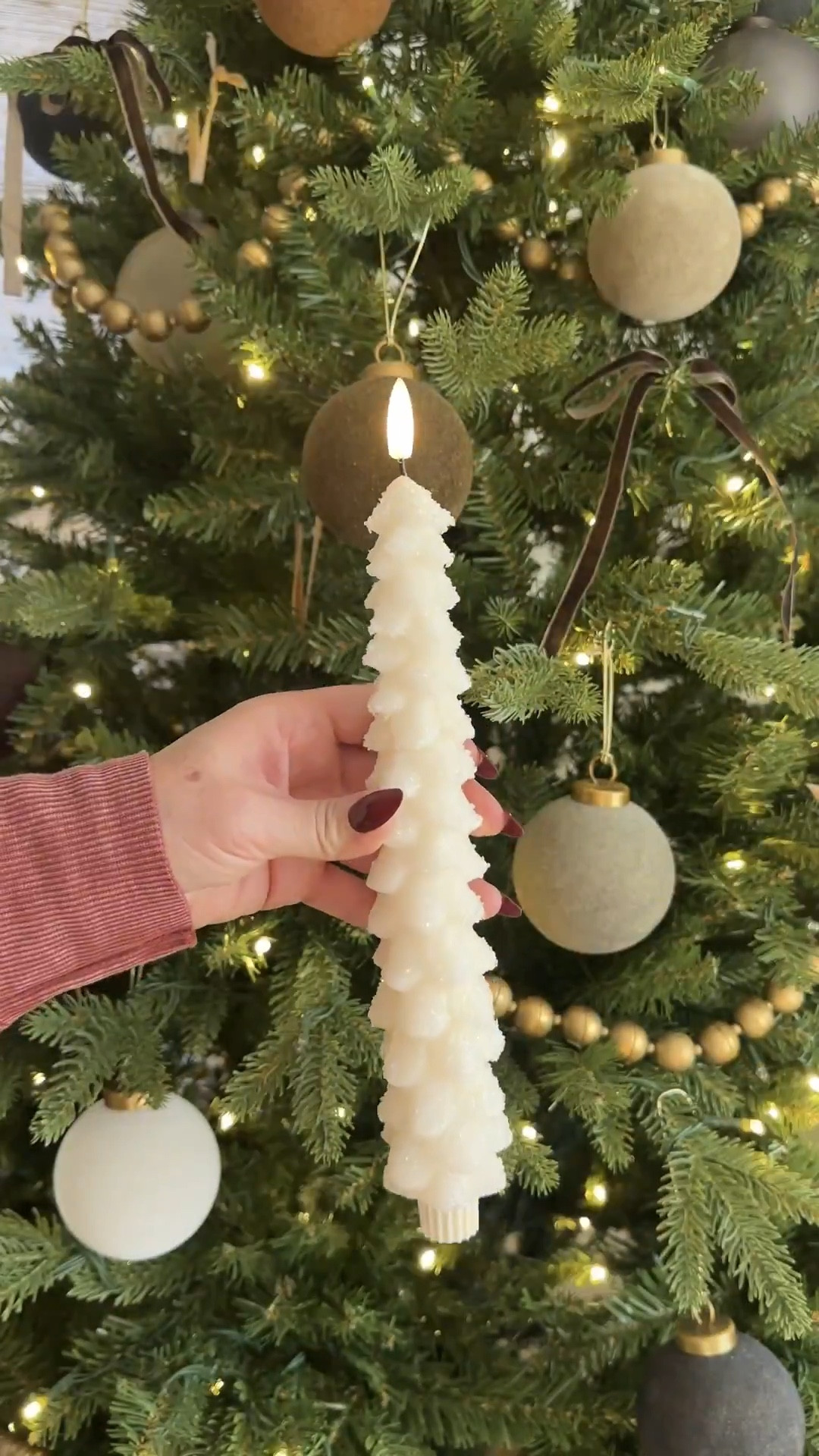 Flameless Christmas tree taper candles 

✨ Follow me @dpiahome for more home finds and seasonal decor.

#LTKHome #LTKHoliday #LTKWatchNow