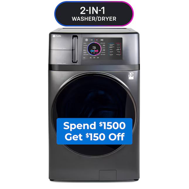 GE Profile 4.8-cu ft Capacity Carbon Graphite Ventless All-in-One Washer/Dryer Combo ENERGY STAR | Lowe's