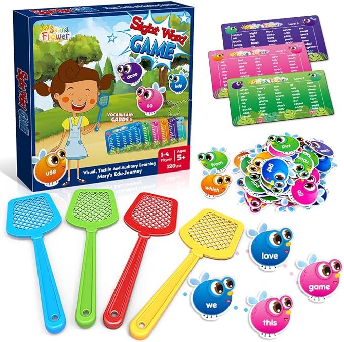 SpringFlower Sight Word Game, Sight Word Educational Toy for Age of 3,4,5,6 Year Old Kids, Boys &... | Amazon (US)