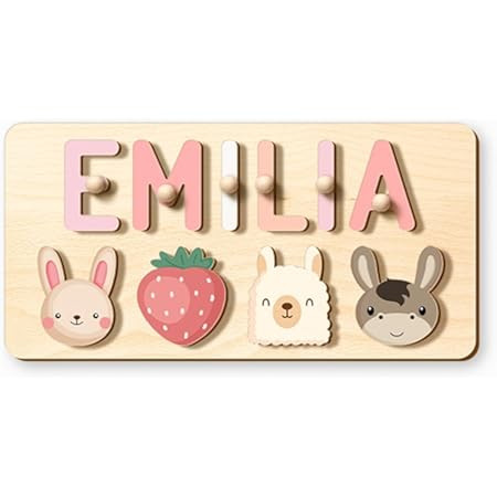 Name Puzzle for Kids Personalized, Custom Wooden Name Puzzle for Toddlers 1-3, Personalized Baby ... | Amazon (US)