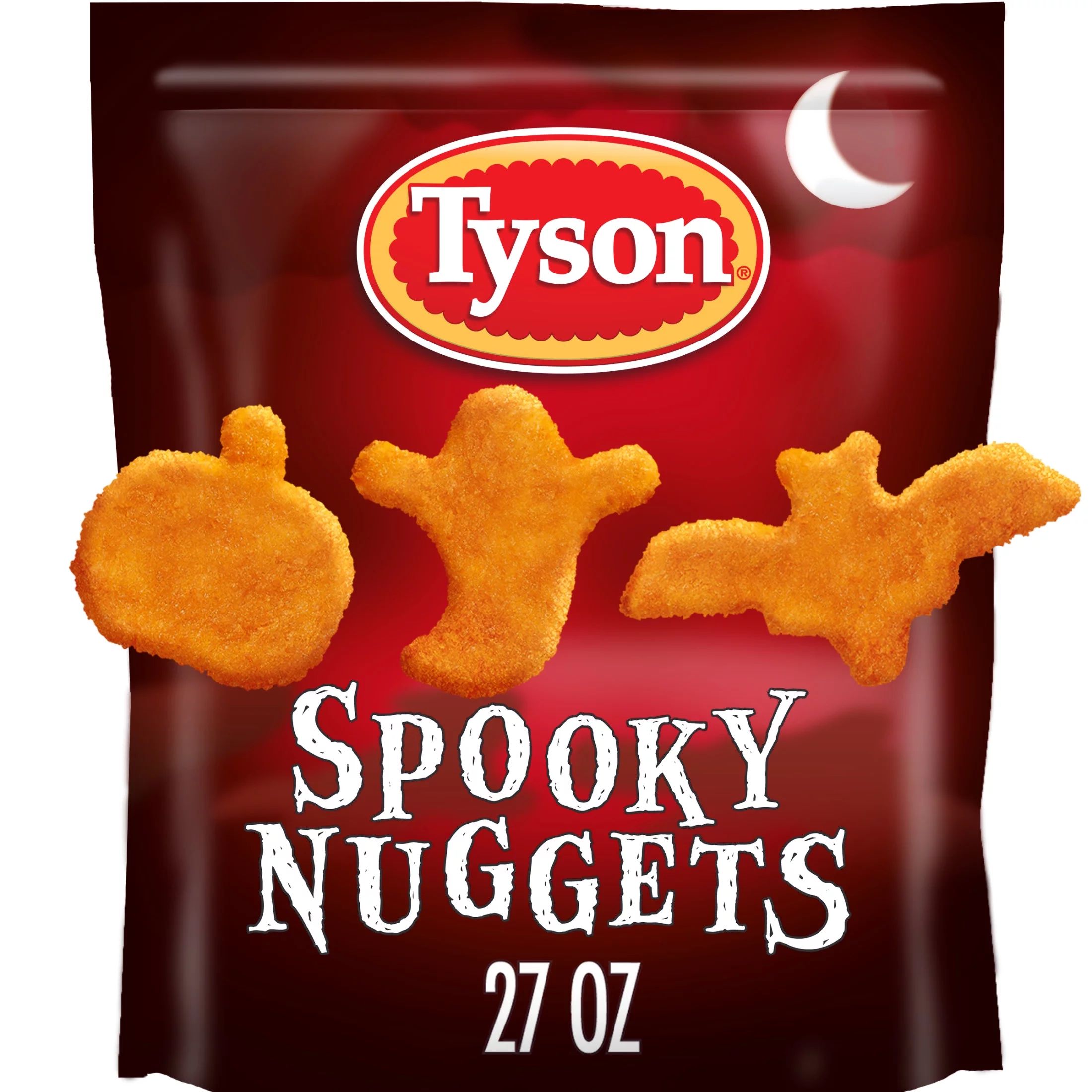 Tyson Fully Cooked Spooky Nuggets Breaded Shaped Chicken Patties, 27 oz Bag | Walmart (US)