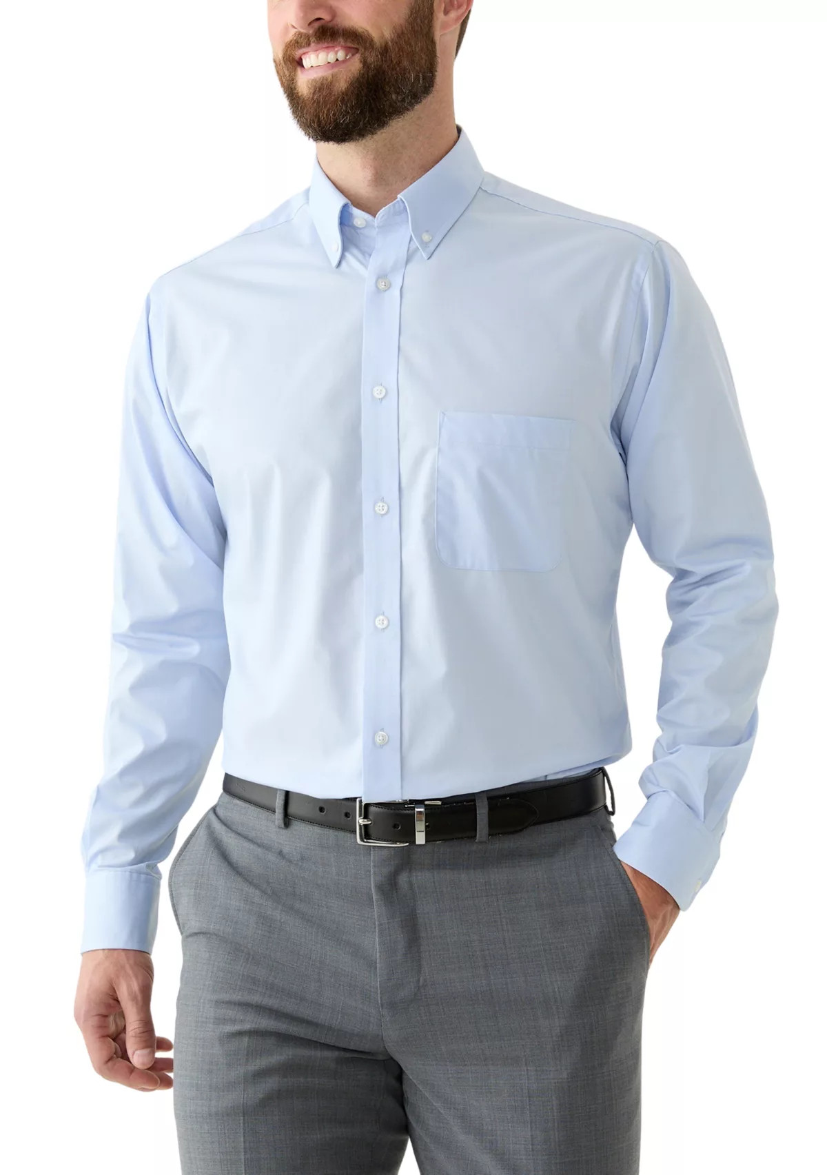 Long Sleeve Regular Button Down Solid Shirt | Belk