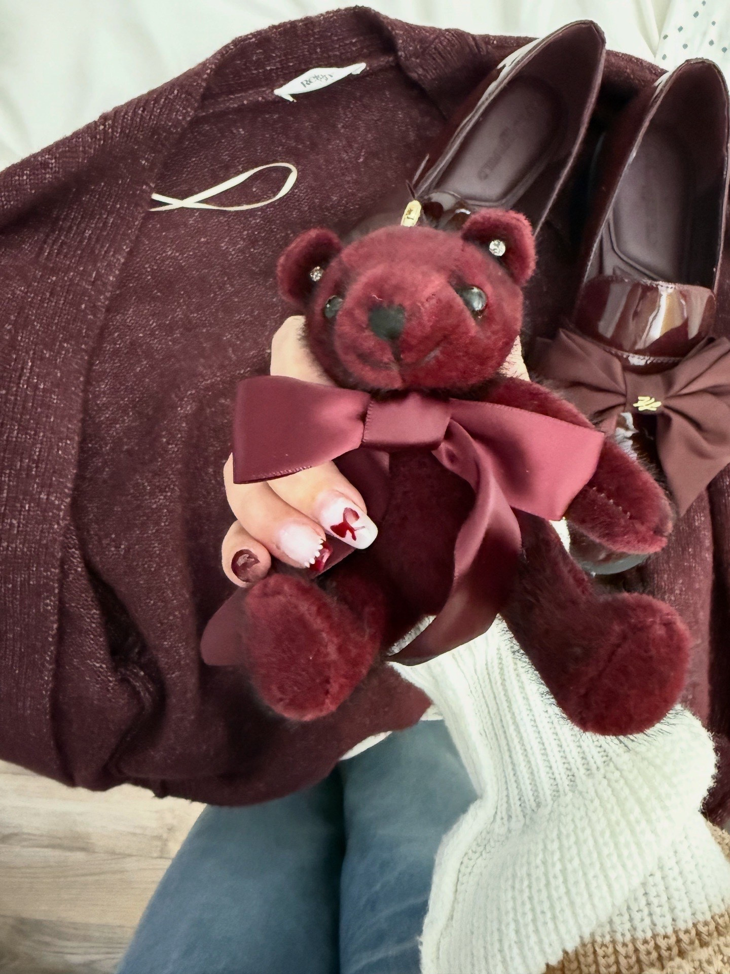 Bears, brews and bows. Trending fall vibes with burgundy nail art. Pairs well with these bow loafers  

#LTKHoliday #LTKCyberWeek #LTKGiftGuide