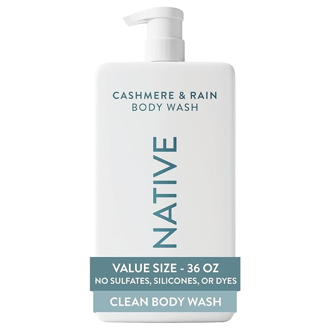 Native Body Wash for Women & Men, Cashmere & Rain, 36 oz Pump Bottle, Sulfate-Free & Gentle | Amazon (US)