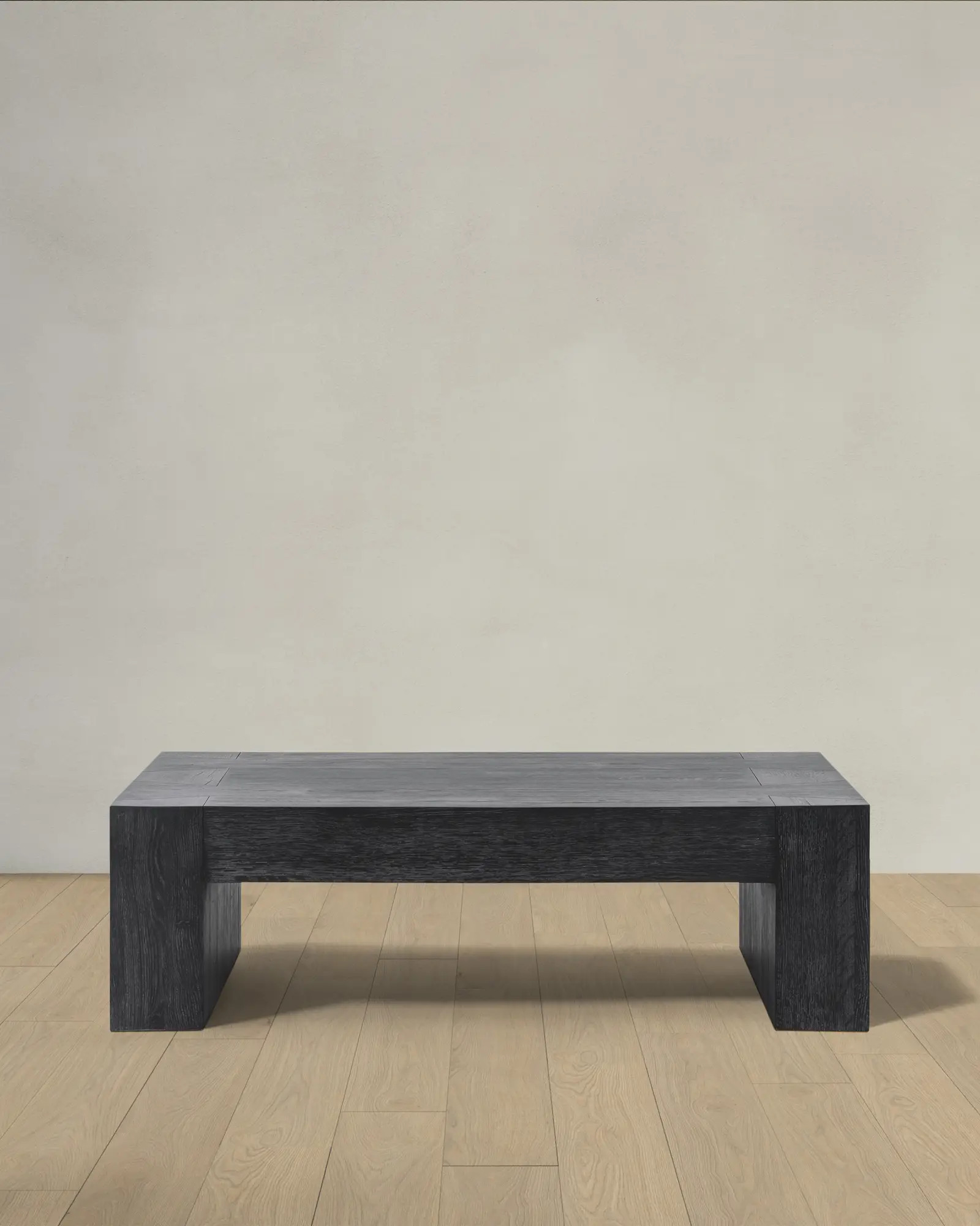 Reclaimed Oak Waterfall Coffee Table in Black | Quince