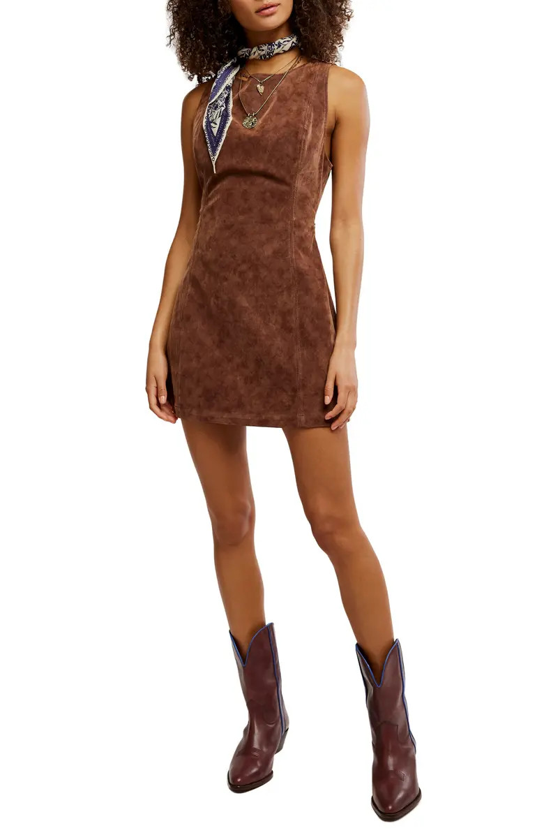 Free People Atlas Cutout Faux Suede Minidress | Nordstrom | Nordstrom