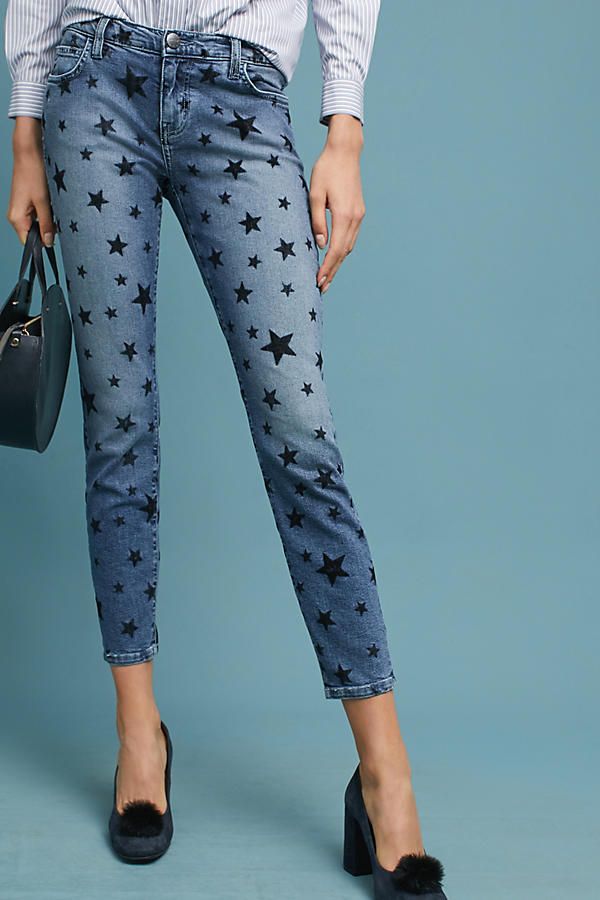 Current/Elliott The Stilt Star Low-Rise Cigarette Cropped Jeans | Anthropologie (US)