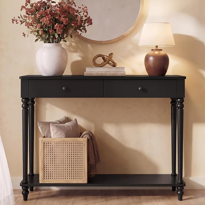 VASAGLE Mariel Collection - Console Table, Narrow Entryway Sofa Table with Drawers and Shelf, Sol... | Amazon (US)