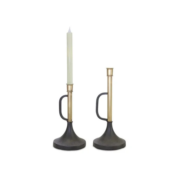 Melrose 82397 Candle Holder, 9-inch and 12-inch Height, Set of 2, Metal | Walmart (US)