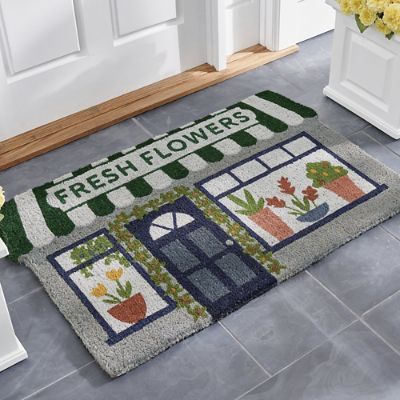 Flower Shop Coir Door Mat | Grandin Road | Grandin Road