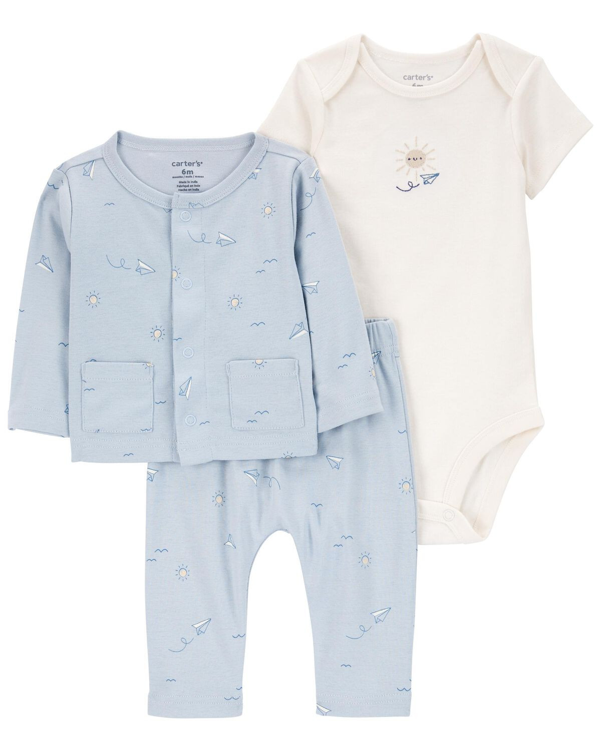 Blue/White Baby 3-Piece Little Cardigan Set | carters.com | Carter's