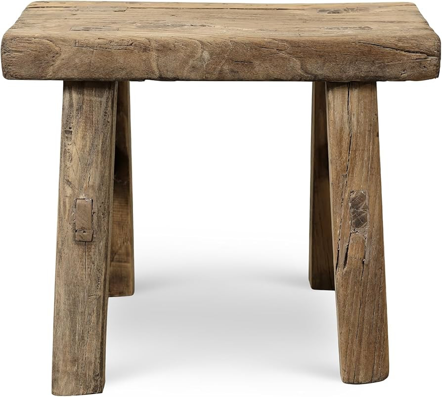 Artissance 11" W Rectangular Natural Wood Vintage Mini Stool (AM83740140 - Size and Finish may va... | Amazon (US)