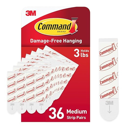 Command Medium Refill Strips, 36 Command Strips, Damage-Free Hanging, Reuse Medium Indoor Wall Ho... | Amazon (US)