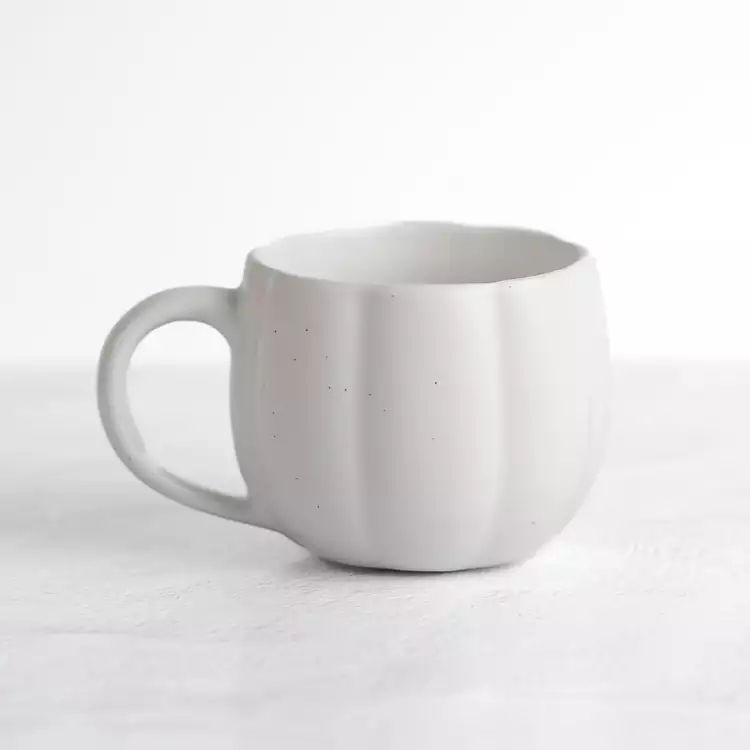 Matte White Ceramic Pumpkin Mug | Kirkland's Home