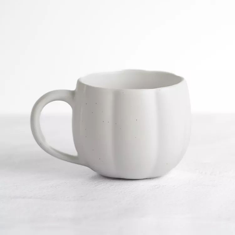 New! Matte White Ceramic Pumpkin Mug | Kirkland's Home