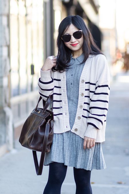 An underrated pairing: navy stripes and medium gray

#LTKSeasonal #LTKworkwear #LTKstyletip