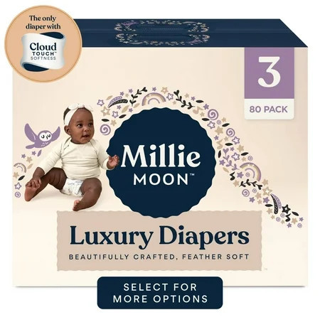 Millie Moon Luxury Diapers, Size 3, 80 Count | Walmart (US)