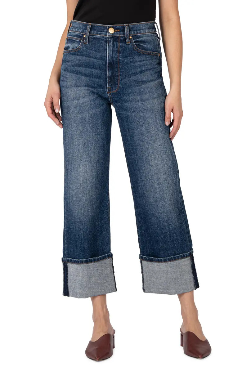 Sienna Cuffed High Waist Wide Leg Jeans | Nordstrom