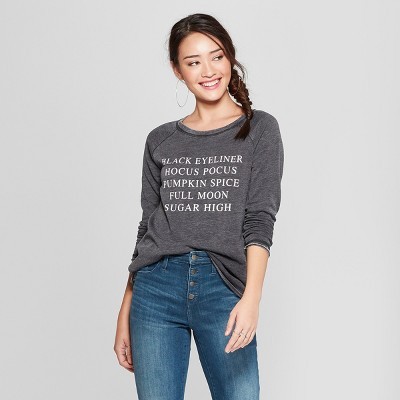 Women's Halloween Favorites Print Sweatshirt - Grayson Threads (Juniors') Black | Target