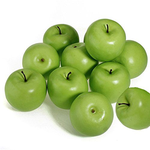 KINGSO 10pcs Large Artificial Green Apples Decorative Plastic Fruit Imitation Fake | Amazon (US)