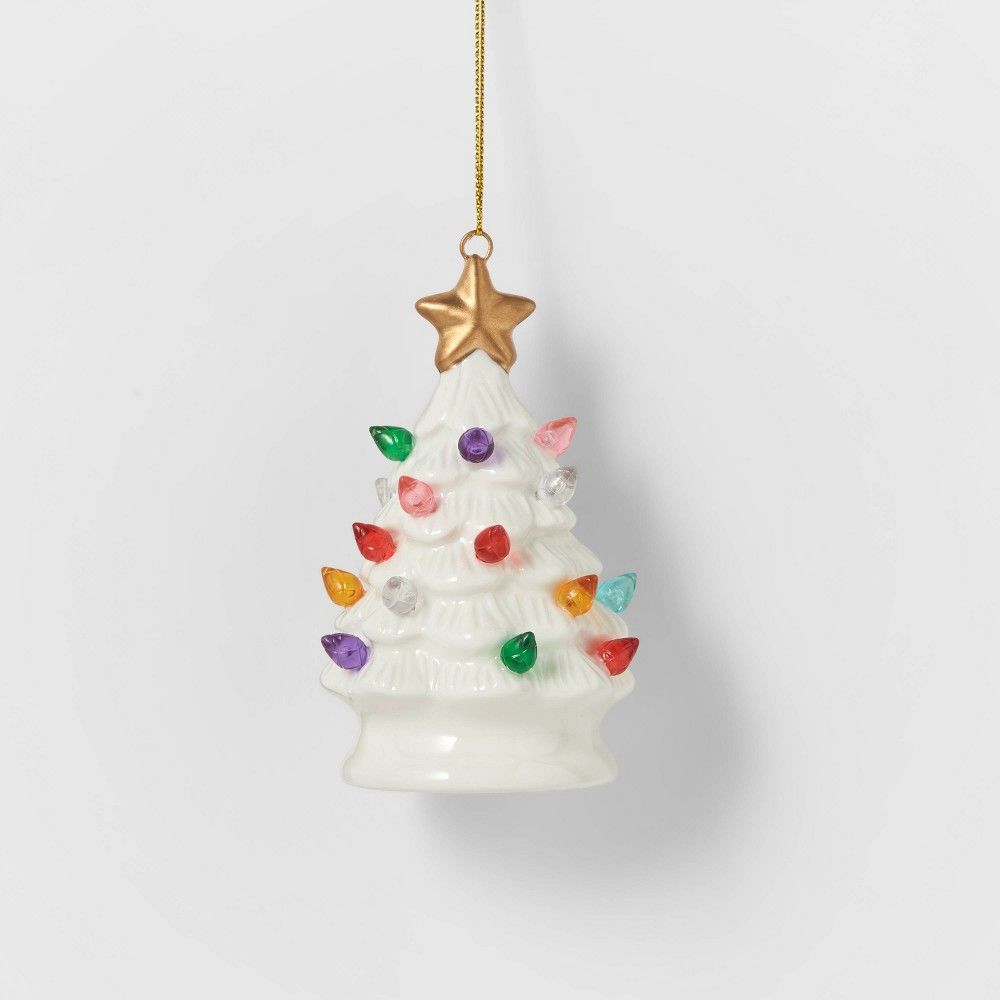 Lit Ceramic Retro Christmas Tree Christmas Tree Ornament - Wondershop | Target