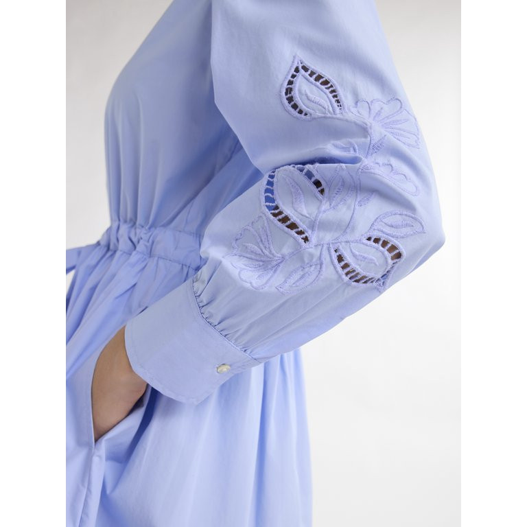 Free Assembly Women’s Cotton Tie Front Mini Dress with Long Sleeves, Sizes XS-XXXL - Walmart.co... | Walmart (US)