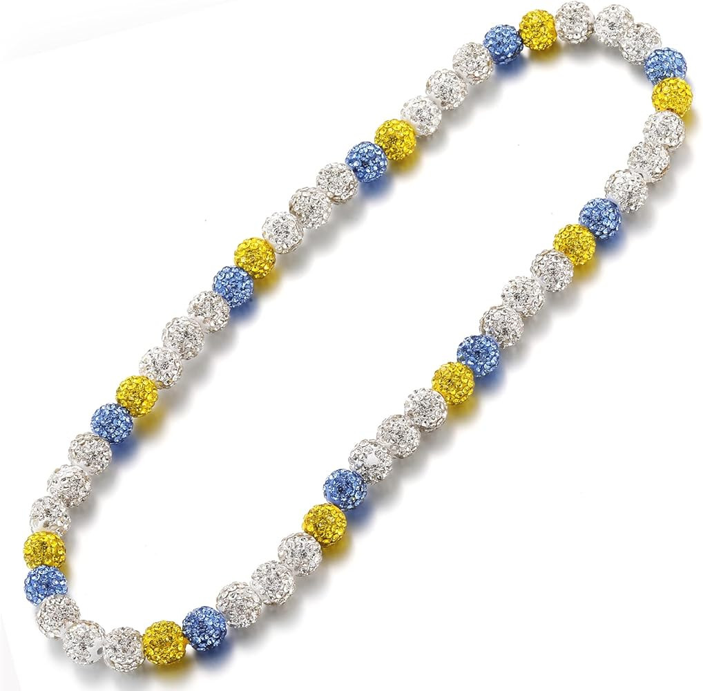 RWQIAN Baseball Beaded Necklace for Men Boys, Bling Drip Chains Inspired Accessory With Diamond R... | Amazon (US)