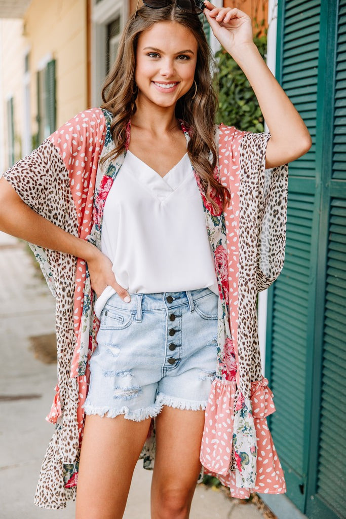 Come On Over Cream White Mixed Floral Kimono | The Mint Julep Boutique