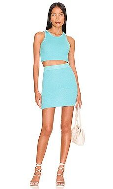 ALL THE WAYS Emily Ribbed Skirt Set in Aqua Blue from Revolve.com | Revolve Clothing (Global)