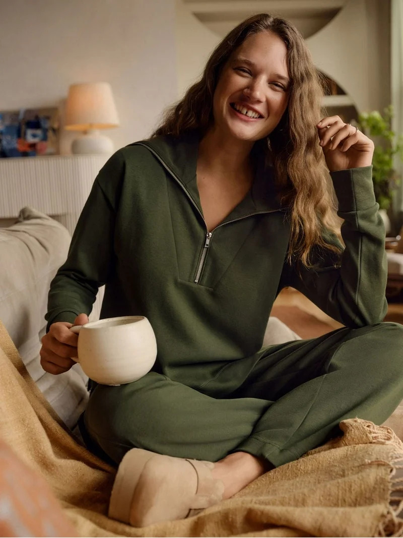 Free Assembly Women's and Women's Plus Half Zip Pullover Sweatshirt, Sizes XS-4X | Walmart (US)