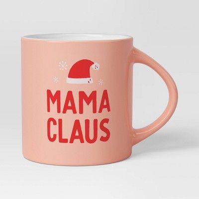 16oz Christmas Stoneware Mama Claus Mug Red - Wondershop™ | Target