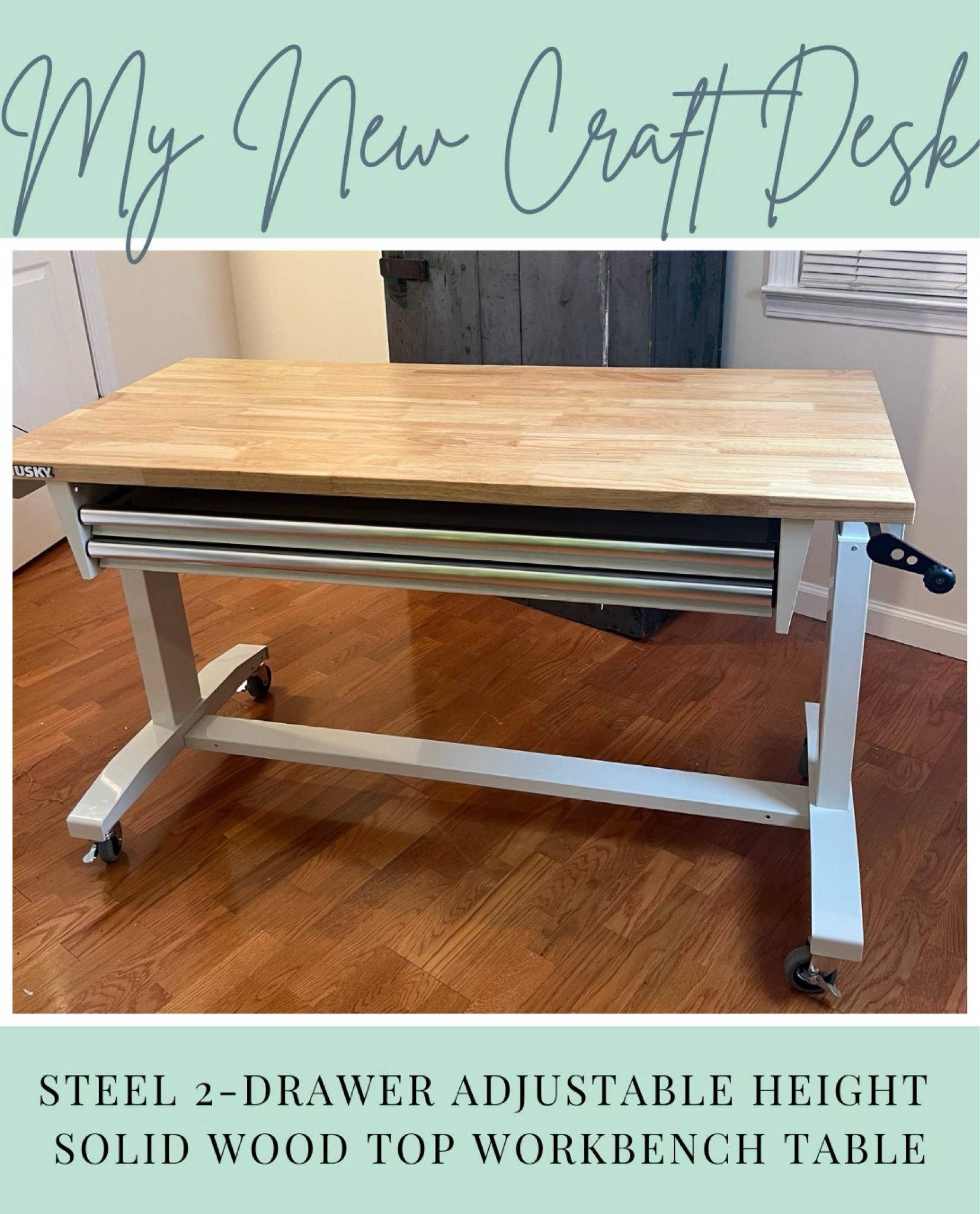 This is my new craft desk and I absolutely love it! It rolls and you can adjust the height! It has two drawers! Let me know what you think about it! 

#LTKHome