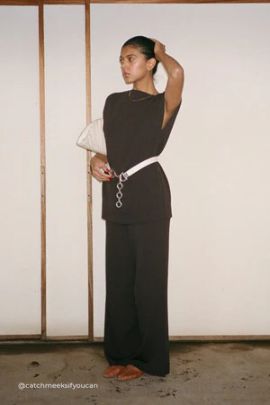 MABLE BITTER CHOC KNIT PANT | DISSH