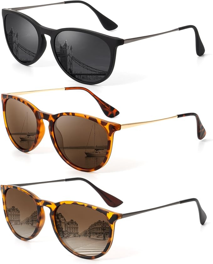 KALIYADI Sunglasses Womens Polarized Womens-Sunglasses: Trendy Sun Glasses with UV400 Retro Style... | Amazon (US)