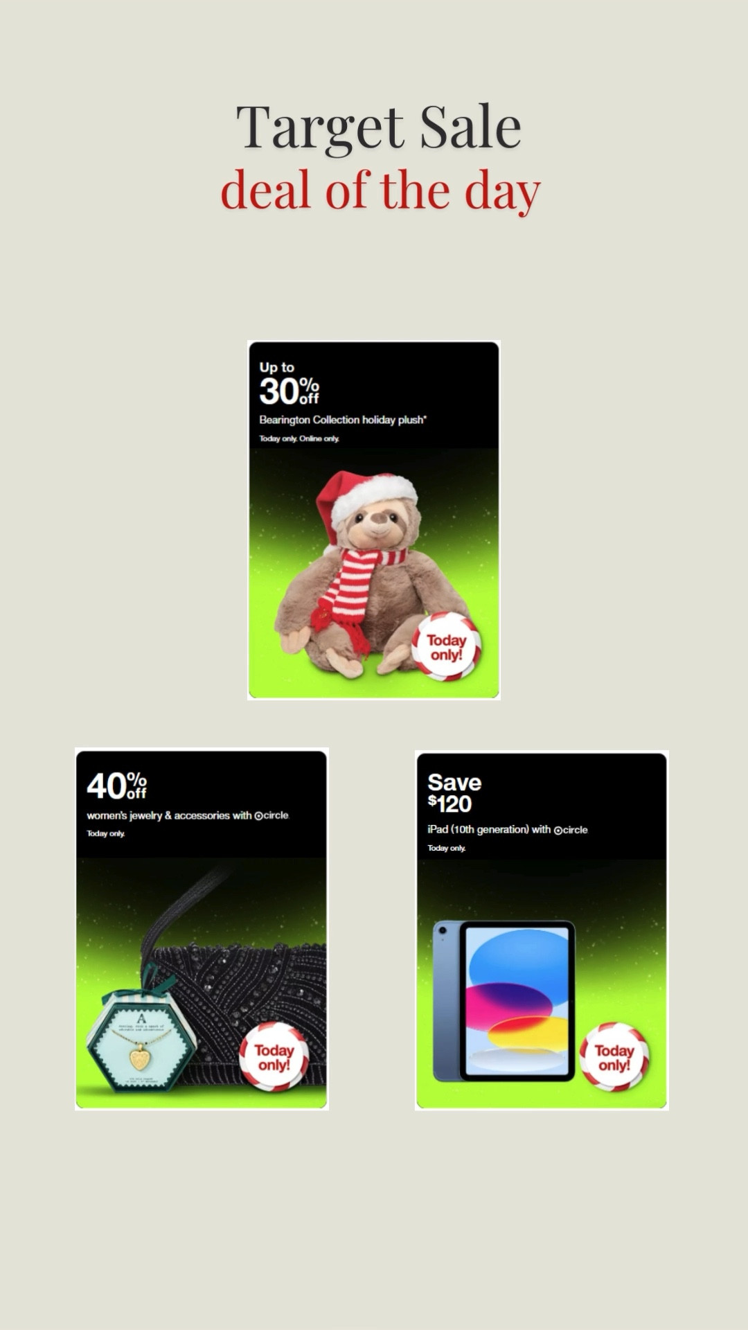 Today only deals at Target (11/23/25)! Target, Threshold, electronics, toys, Christmas gifts, gift list, stocking stuffers, clothing, games, home decor, holiday decorations, jewelry, handbag, purse, ipad

#LTKSaleAlert #LTKCyberWeek #LTKHoliday