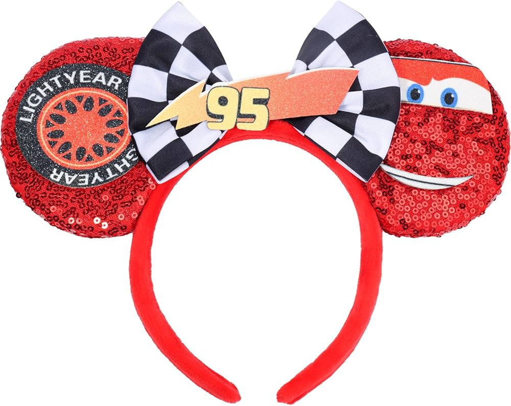 Mouse Ears Headband, Cars Ears for Women Adult Girls, Sequin Headband Park Ears for Trips Party C... | Amazon (US)