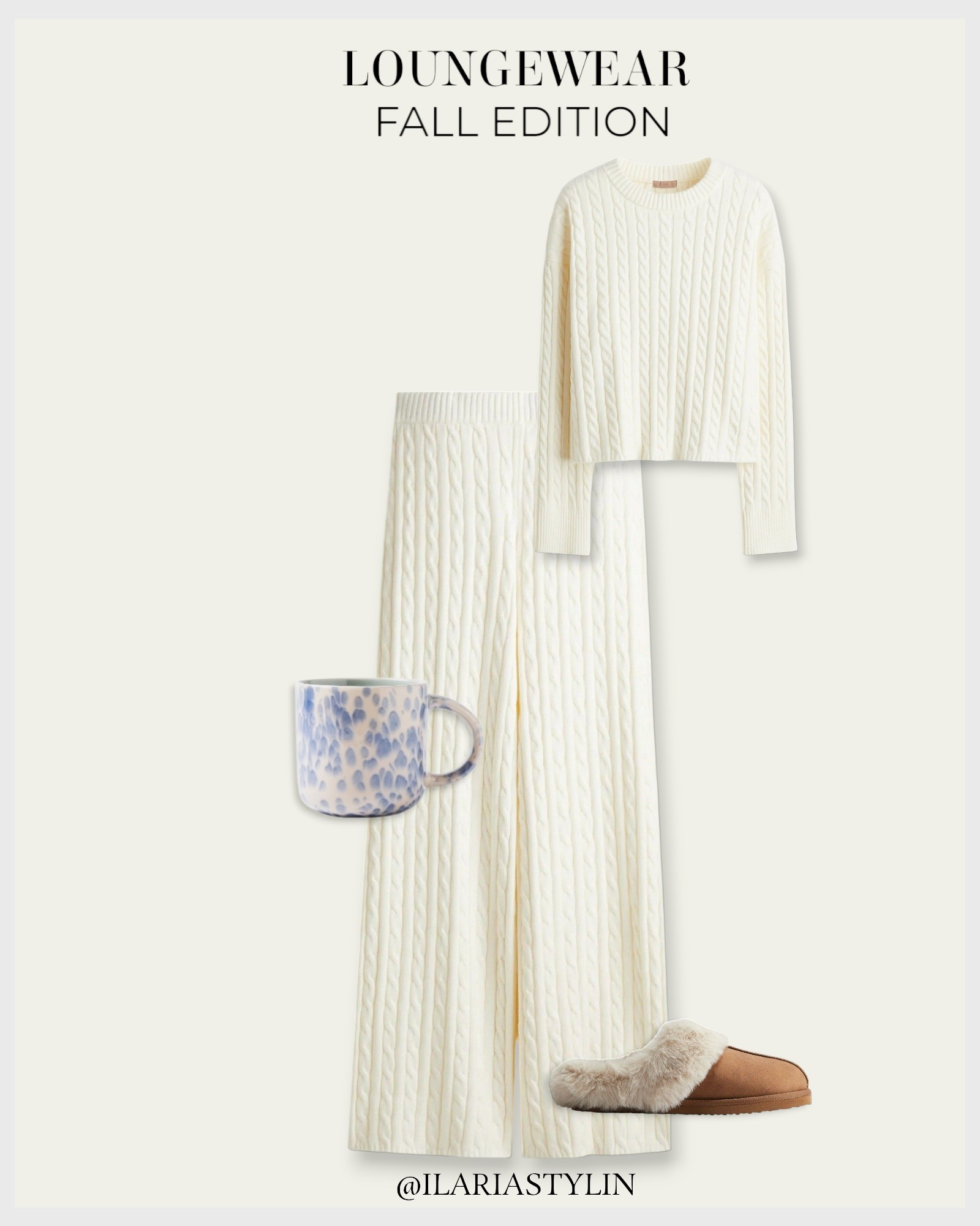 LOUNGEWEAR: FALL EDITION 🍂 loungewear, home wear, fall loungewear, fall fashion, fall outfit,  beige melange sweater, fine-knit sweater, soft sweater, crewneck sweater, beige melange pants, fine knit pants, taupe slippers, warm-lined slippers, coffe mug, ceramic mug, women fashion

#LTKSeasonal #LTKStyleTip #LTKFindsUnder50