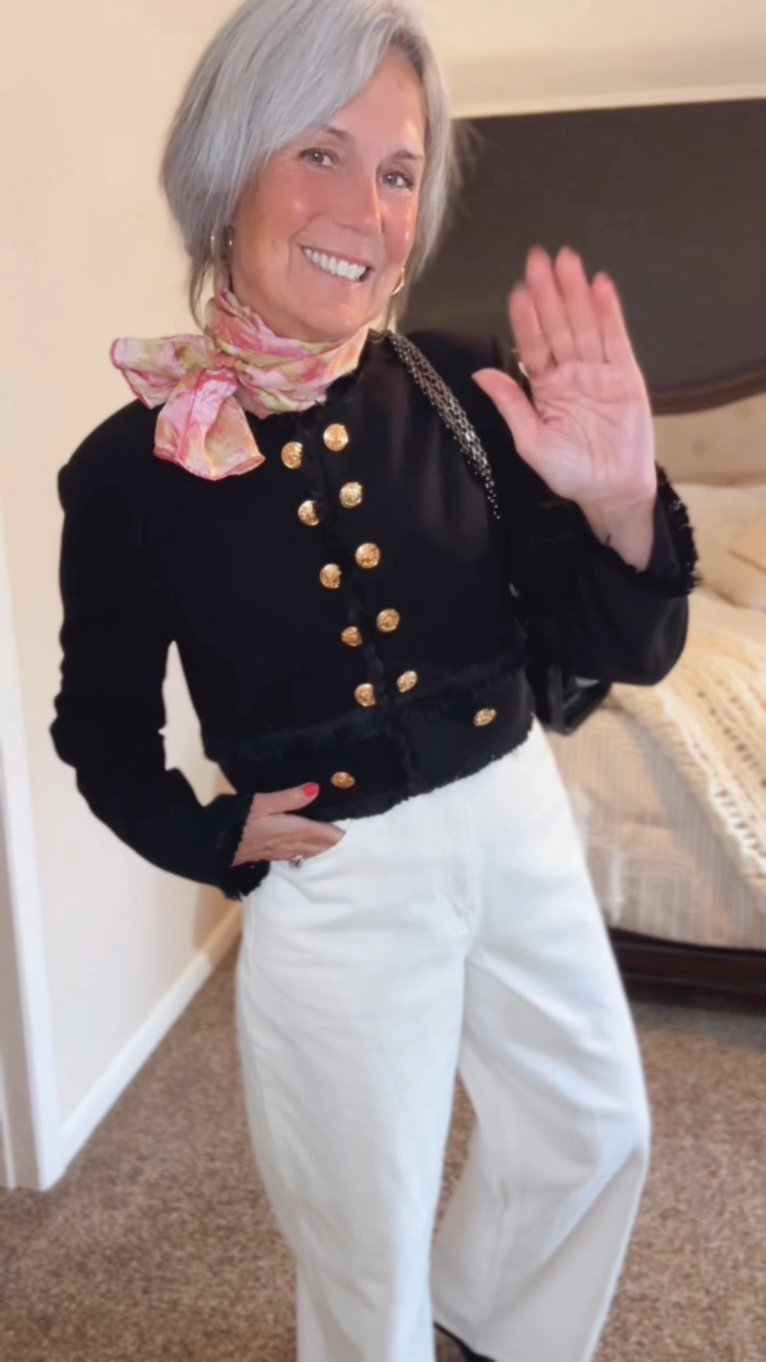 Classic black and white for spring!  Added a silk scarf for a little interest. First around my neck and then tried it as a belt!!  So fun! My scarf was a gift from a friend several years ago. I linked some others for you  

#LTKootd #LTKSeasonal #LTKOver40