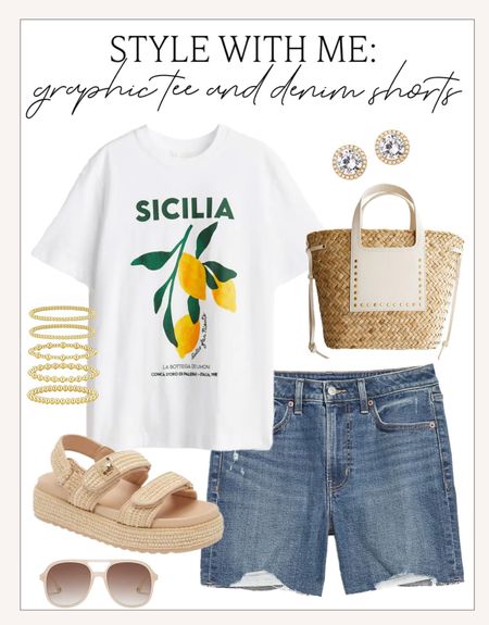 The easiest summer outfit idea - denim shorts and a cute graphic tee! 

#summerstyle

Summer style. Casual summer outfit. Summer mom uniform. Flattering denim shorts. Summer graphic tee. Raffia ankle sandals. Straw tote bag. Amazon stuff earrings. Gold bangle bracelets. Easy summer look  

#LTKSeasonal #LTKFindsUnder100 #LTKStyleTip