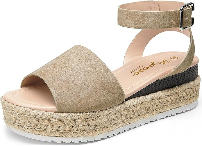 Vepose Women's 400A Platform Wedge Sandals, Summer Espadrilles Sandals with Ankle Strap | Amazon (US)