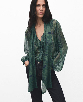 Women's Paisley-Print Foulard Blouse | Macy's