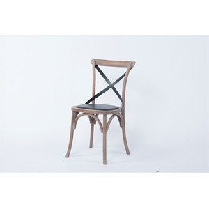 Plata Import Hillenbrand Black & Rattan Cross Back Side Dining Chair (Set of 2) | Cymax