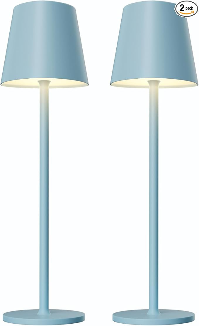 Kakanuo Blue Cordless Lamp, Rechargeable Lamps, Battery Operated, 3 Color Temperature, Stepless D... | Amazon (US)